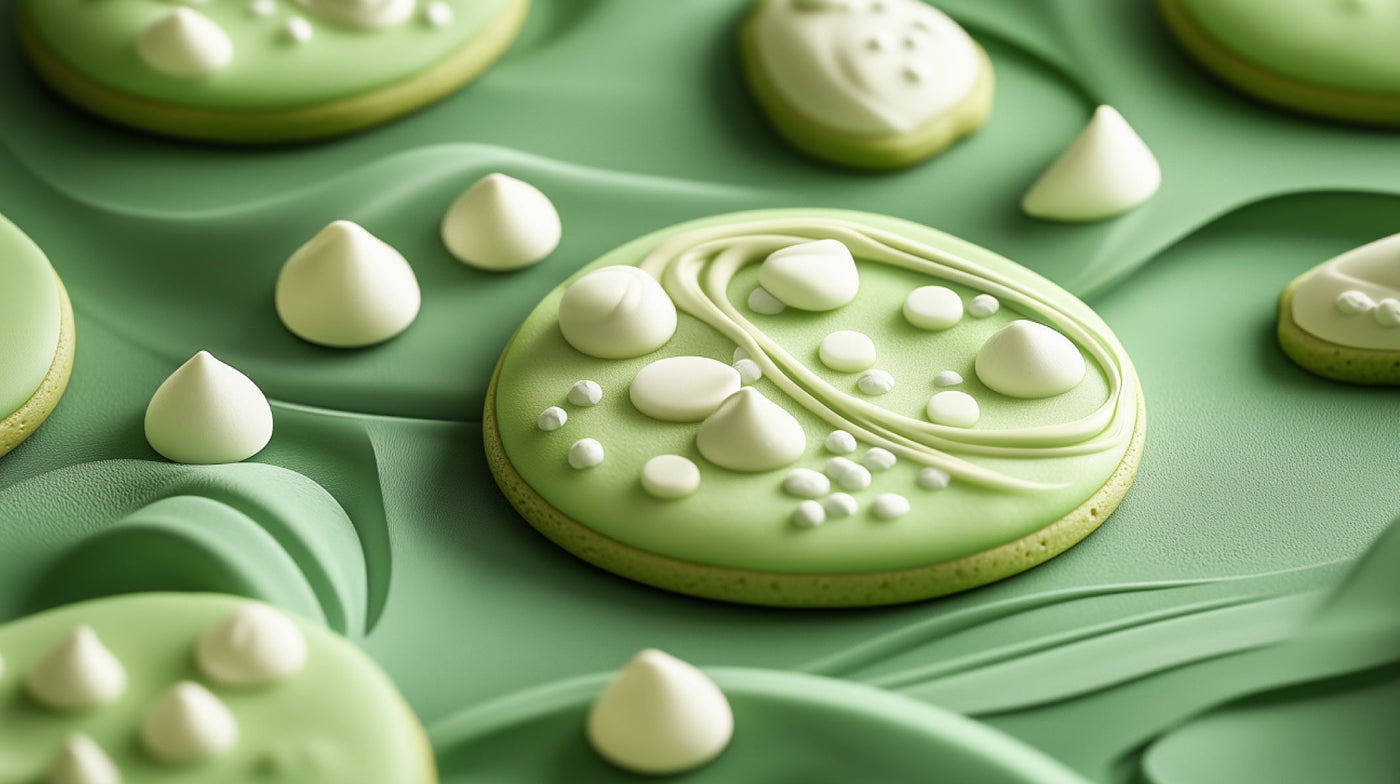 Cookies à la spiruline Land Art et chocolat blanc