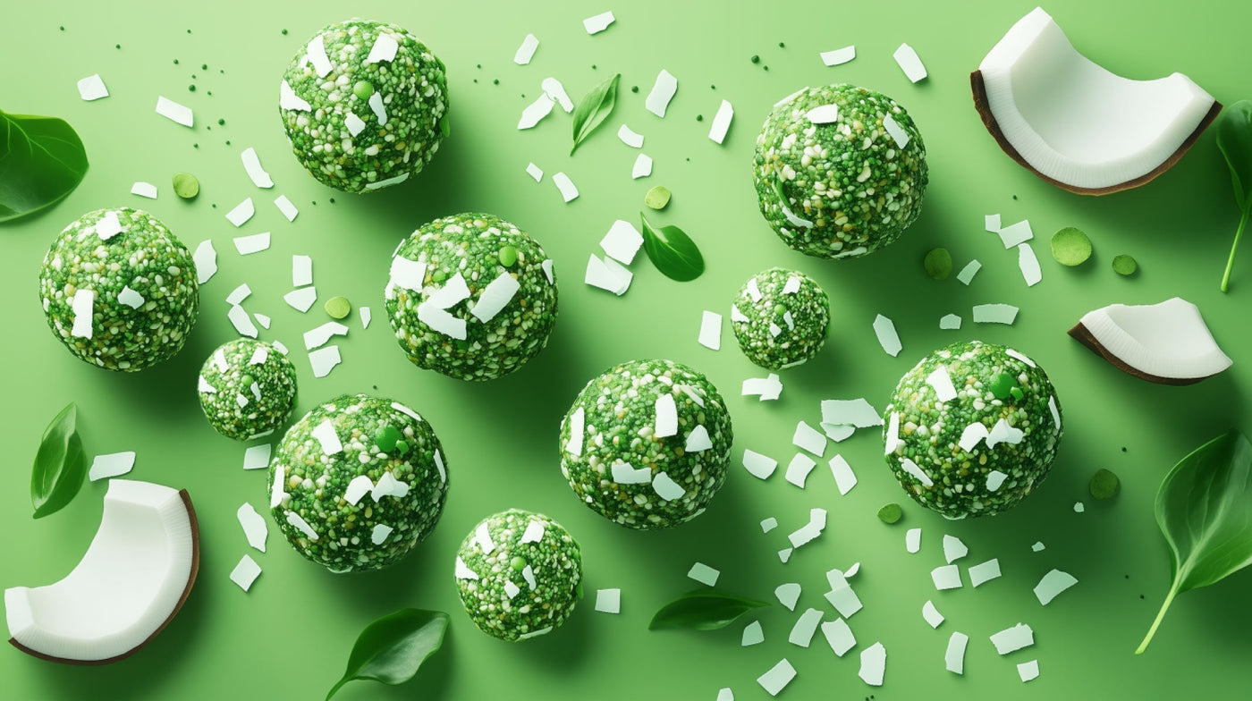 Boules d’énergie à la spiruline Land Art : Collation saine et nutritive